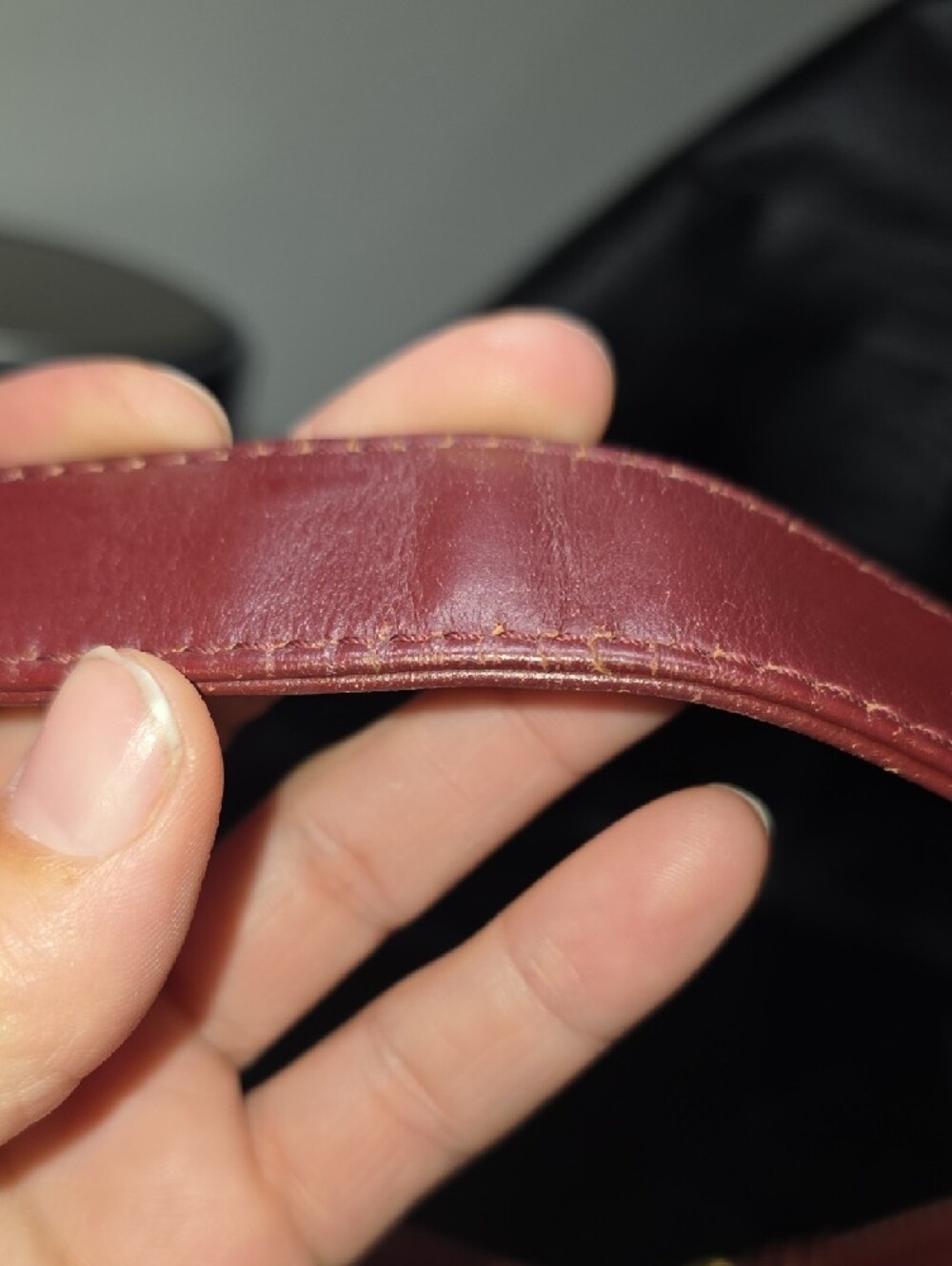 Vintage Cartier Burgundy Leather Crossbody Bag with Gold Turn-Lock - Picture 11 of 16